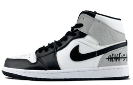 Air 1 Винтажные Баскетбольные кроссовки Мужские С Высоким Берцем Черный Белый Серый Jordan dq8426-132(team349-影子灰） | black white gray