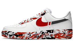 Кроссовки Nike Air Force 1 Skateboarding Shoes Men Low-top Black/Red/White, белый cw2288-111(team56-红黑泼墨) | white