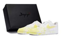 Кроссовки Nike Air Force 1 Skateboarding Shoes Men Low-top Yellow/White, белый/желтый cw2288-111(team80-男款油画现场s-box) | white/yellow