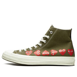 Кроссовки x comme des garcons play chuck 70 hi multi heart 'khaki' Converse, зеленый 162973c | green