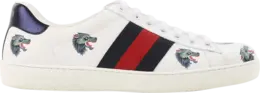 Кроссовки Gucci Ace Leather Wolf, белый 386750 0h810 9082 | wolf