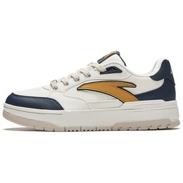 982 Кроссовки для скейтбординга мужские с низким верхом цвета слоновой кости / спокойного чернильно-синего / какао-коричневого цвета Anta 112448068-9 | ivory white / tranquil ink blue / cocoa brown