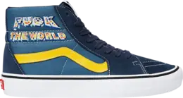 Кеды Vans Supreme x Sk8 Hi f*ck The World - Navy, синий vn0a45jdsy2 | blue