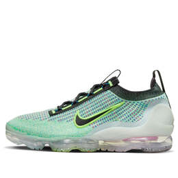 Кроссовки air vapormax 2021 flyknit next nature 'volt photo blue' Nike, мультиколор dx3368-700 | volt/photo blue/metallic silver/black
