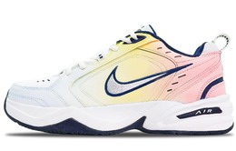 Кастомизированные кроссовки Nike Air Monarch 4 Chunky Sneakers Unisex, белый/синий/мультикор 415445-102(team188-三原色） | white