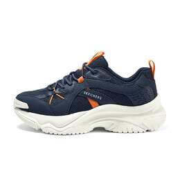 Кроссовки мужские низкие синие/оранжевые Skechers 183189-nvor | blue/orange