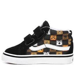 Кроссовки animal checkerboard sk8-mid toddler black/white Vans, черный vn0a348j0gn | black