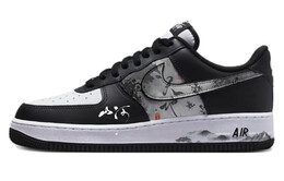 Кастомизированные кроссовки Nike Air Force 1 Skateboarding Shoes Unisex, черный/белый dv0788-001(team10-水墨山河) | white