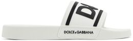 Кроссовки Dolce & Gabbana Slides 'DG Logo - White Black', белый cs2072 aq858 89697 | dg logo - white black