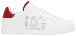 Кроссовки Dolce & Gabbana Portofino 'Perforated DG Logo - White Red', белый cs2277 av066 8i056 | perforated dg logo - white red