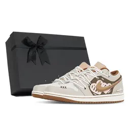 Баскетбольные кроссовки Air 1 Vintage Men Low-Touch Pink Jordan, цвет Linen hf5753-221(team496-爱心贴贴s-box) | linen