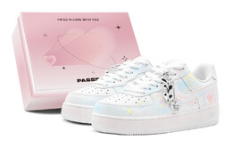 Кроссовки Nike Air Force 1 Skateboarding Shoes Men Low-top Yellow, голубой cw2288-111(teams-星星涂鸦男s-box) | sky blue