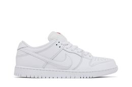 Nike Кроссовки Dunk Low Pro SB 'Triple White', белый fj1674 100 | triple white