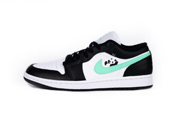 Баскетбольные кроссовки Air 1 Vintage Men Low-Top Black/White/Green Jordan 553558-131(team444-蒂芙尼熊猫) | black