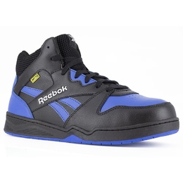 Кроссовки с композитным носком высокие Bb4500 Reebok Work, черно-синие из кожи 5266382/64277 | black/blue leather