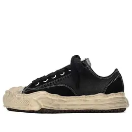 Кроссовки Maison Mihara Yasuhiro Hank Distressed Canvas Low 'Black', черный a10fw715-black | black