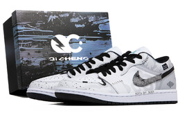 Баскетбольные кроссовки Air 1 Vintage Men Low-Top White/Grey/Black Jordan 553558-131（team63-矢星间sbox） | white