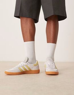 Кроссовки Adidas Handball Spezial белого и желтого цветов 139874628 | white