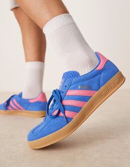 Кроссовки Adidas Gazelle Indoor синего и розового цветов 138323114 | mid blue