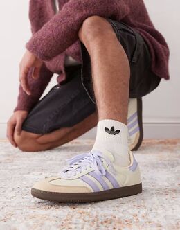 Кроссовки Adidas Samba OG белого цвета 140626225 | cream white / violet tone / sa