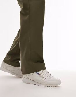 Кроссовки Reebok Classic из натуральной кожи белого и синего цветов 138682331 | cream