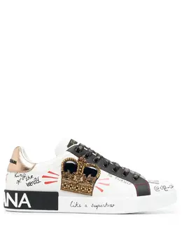 Dolce & Gabbana Portofino patch-detail leather sneakers 13516120