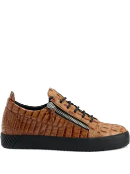 Кеды Frankie с тиснением под кожу крокодила Giuseppe Zanotti, коричневый 30972328 | коричневый