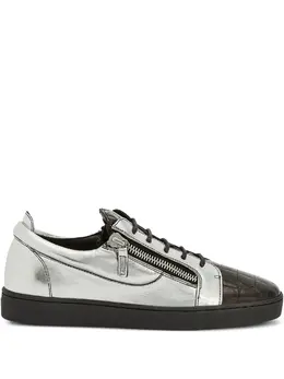 Giuseppe Zanotti Frankie metallic crocodile-effect sneakers 28758034