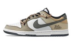 Кастомизированные кроссовки Nike Dunk Skateboarding Men Low-top, белый/коричневый dd1391-100（team144-废墟之上） | coffee