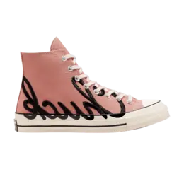 Кроссовки Converse Chuck 70 High 'Scripted Signature Print - Rose Gold', розовый 167697c | rose gold/egret/black