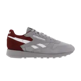 Кроссовки Reebok Classic Leather 'Pure Grey Classic Burgundy', серый hq9956 | pure grey/footwear white/classic burgundy