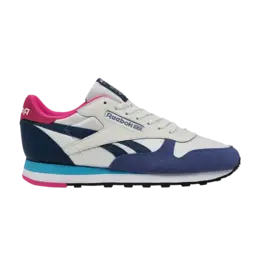 Кроссовки Reebok Classic Leather 'Uniform Blue Laser Pink', кремовый ie7923 | chalk/uniform blue/laser pink
