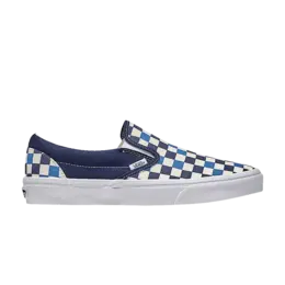 Кроссовки Vans Classic Slip-On 'Checkerboard - Navy Blue White', синий vn000d5pbx9 | navy blue/white