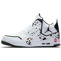 Кроссовки баскетбольные Courtside 23 с амортизацией противоскользящие мид-топ винтажные мужские бело-черные Jordan ar1000-100(team366-申猴) | white