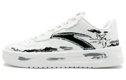 Антискользящие амортизирующие низкие скейтерские кроссовки Anta Men's Black White 912418001q-2(team537-云野白鹤) | black white