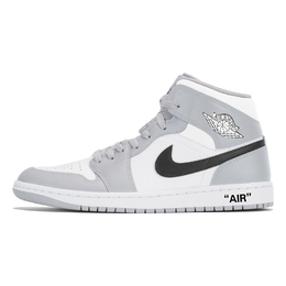 Jordan Джордан Air 1 Износостойкие Мид-Топ Винтажные Баскетбольные Кроссовки Мужские Серый Черный dq8426-104(team210-水色阴霾) | gray