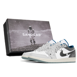 Air 1 Противоскользящие Кроссовки Баскетбольные Низкие Винтажные Мужские Серый Белый Jordan fn5214-141(team210-灰土地sbox） | gray white