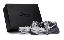 Nike Air Max Fusion Антискользящие Износостойкие Низкие Беговые Кроссовки Мужские Серый Белый cj1670-102(team80-男款爆裂无声s-box) | gray white