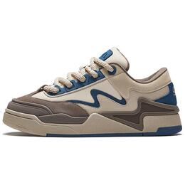 Антискользящие износостойкие амортизирующие низкие скейтерские кроссовки мужские бежево-коричневые синие Anta 112448081-3 | beige brown blue