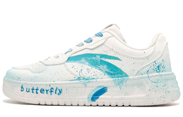 Антискользящие и износостойкие легкие низкие кеды для скейтбординга мужские сине-розовые непарные Anta Life Collection 912418001q-2(team400-蝶之梦男款蓝粉) | blue pink mismatched