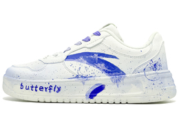 Антискользящие и износостойкие легкие низкие кеды для скейтбординга мужские фиолетово-оранжевые непарные Anta Life Collection 912418001q-2(team400-蝶之梦男款紫橙) | purple orange