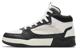 Anta C37 Series Утепленные флисовые противоскользящие высокие скейтерские кроссовки мужские черно-белые, цвет слоновая кость/черный 912348901-3 | ivory white/black