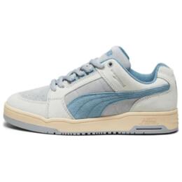 Слипстрим низкие скейтерские кроссовки мужские бело-синие Puma 393131-02 | white blue