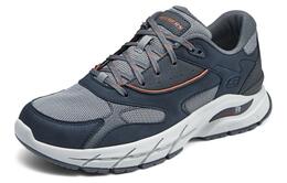 Прочные дышащие низкие повседневные кроссовки мужские сине-серые Skechers 210424-nvgy | blue gray