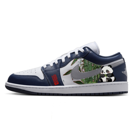 Air 1 Усиленные Амортизирующие Износостойкие Противоскользящие Низкие Кроссовки Винтажные Баскетбольные Мужские Синий Белый Jordan 553558-141(team10-拓印熊猫) | blue