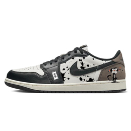 Air 1 Амортизирующие нескользящие низкие винтажные баскетбольные кроссовки мужские черно-бело-коричневые Jordan cz0790-102(team366-申猴) | black