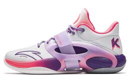 Anta Анта KT SPLASH V V2 амортизирующие и дышащие баскетбольные кроссовки мужские бело-фиолетовые 112341108-4 | white purple