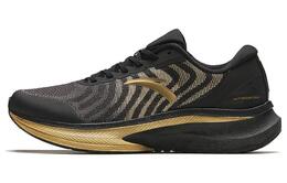 Антиударные износостойкие низкие кроссовки для бега мужские черно-золотые Anta Cushioning 112355582-1 | black gold