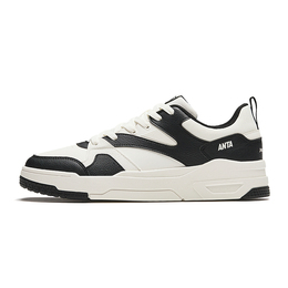 Антискользящие амортизирующие износостойкие низкие скейтерские кроссовки мужские бело-черные Anta 912418063-2 | white black