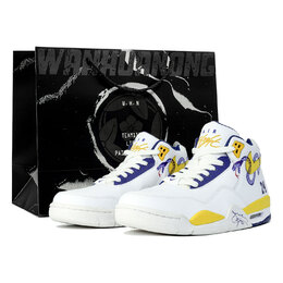 Nike Legacy Vintage Кроссовки баскетбольные мужские мидтоп бело-фиолетовые, желтый bq4212-102(team113-紫金黑曼巴box) | yellow